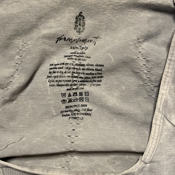 Free People Onesie with Logo! Good Karma Onesie Ice Grey XS/S Brand New - Picture 5 of 5